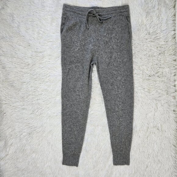 Van Winkle & Co Size Large Gray Joggers 100% Cashmere Drawstring Waist Cozy Soft - Picture 1 of 10